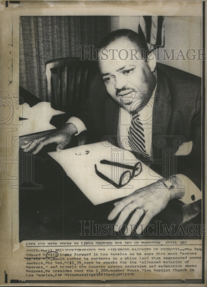 1970 Reverend Edward V. Hill - Historic Images