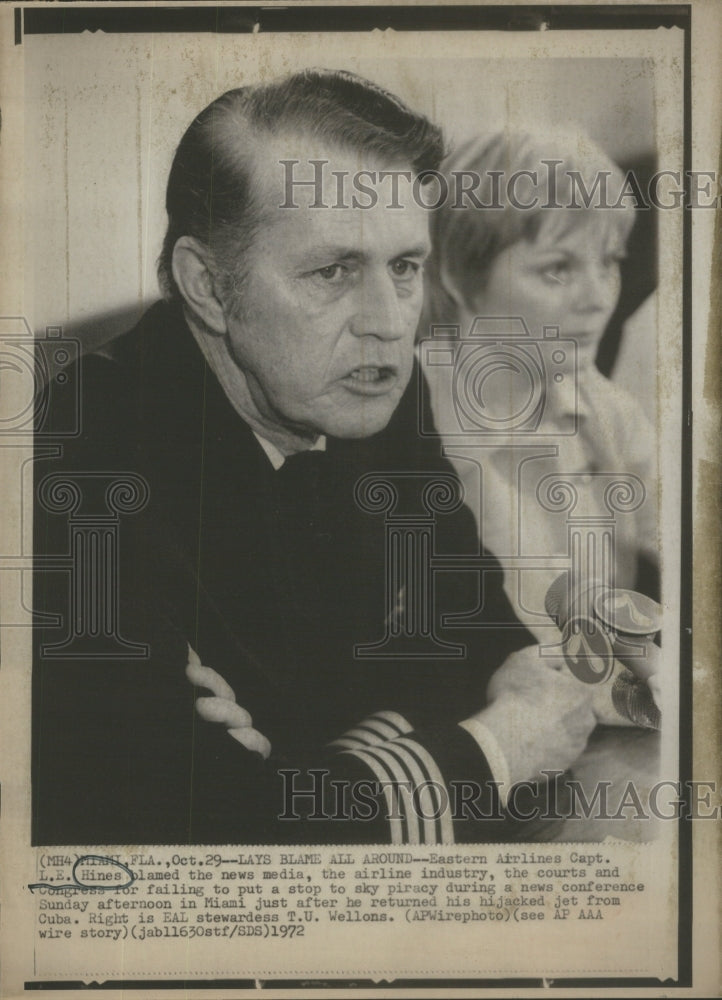 1972 L.E. Hines Eastern Airlines Captain - Historic Images