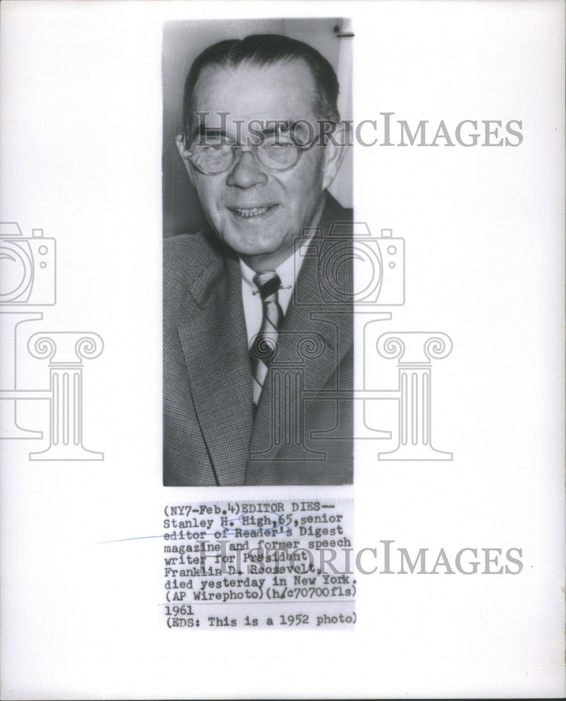 1961 Press Photo Stanley High Franklin Roosevelt Magazine- RSA74953 - Historic Images