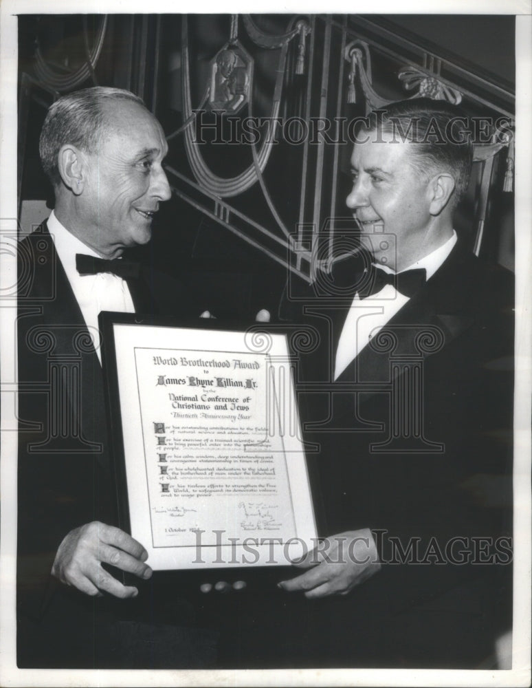 1958 Press Photo Dr Lewis Webster Jones President National Conference Christians - Historic Images