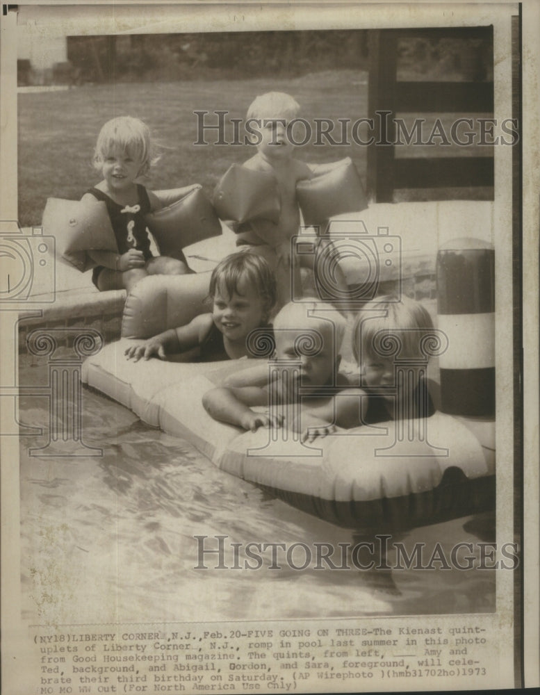 1973 Press Photo Kienast Quintuplets Liberty Corner New Jersey- RSA75117 - Historic Images