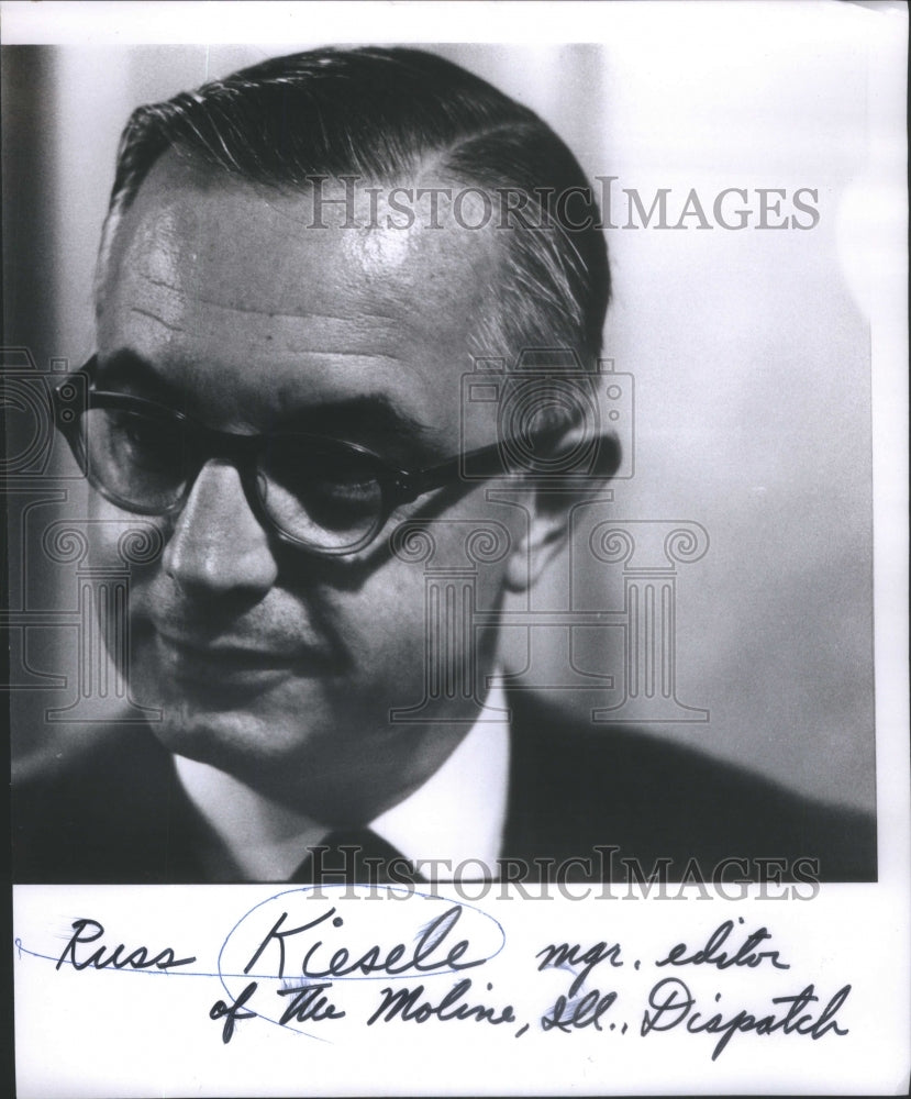 1967 Russ Kiesele Manager editor Moline Ill Dispatch - Historic Images