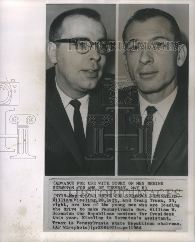 1964 Press Photo William Kiesling Craig Truax Pennsylvania- RSA75635 - Historic Images