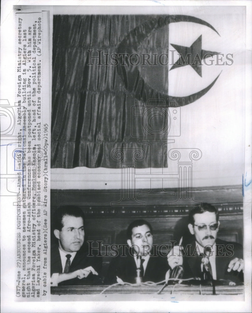 1965 Algerian Foreign Ministry Secretary General - Historic Images