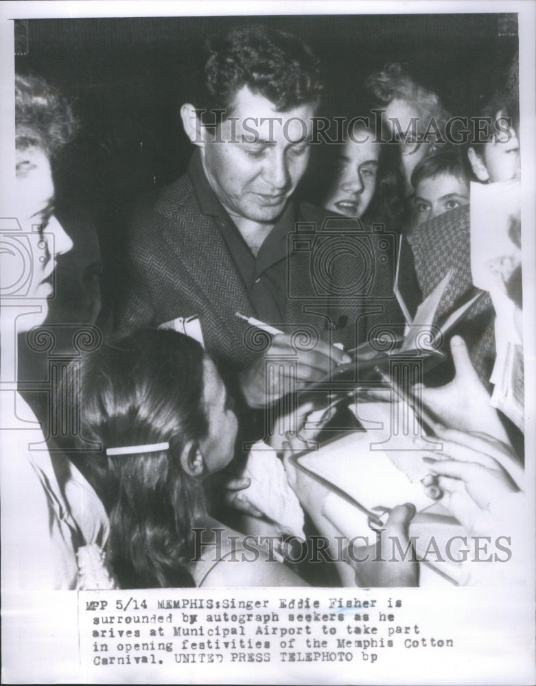 Press Photo Singer Eddie Fisher Municipal Airport Carnival - Historic Images