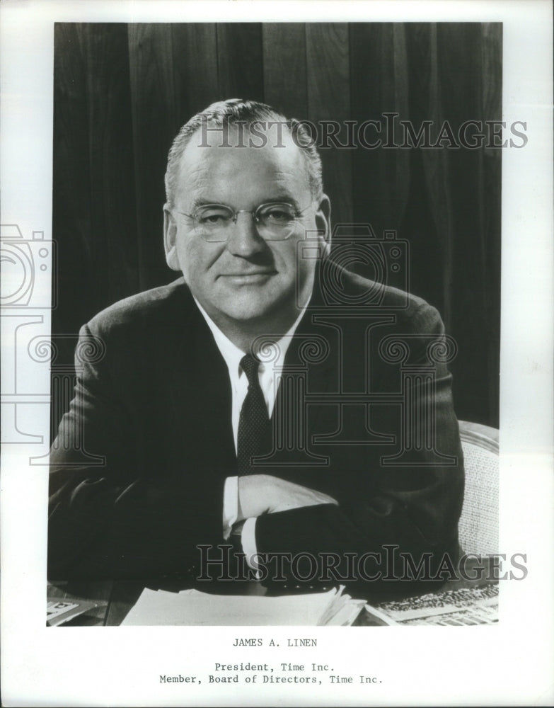 1966 James Linen president Time Inc Member aboard Director - Historic Images