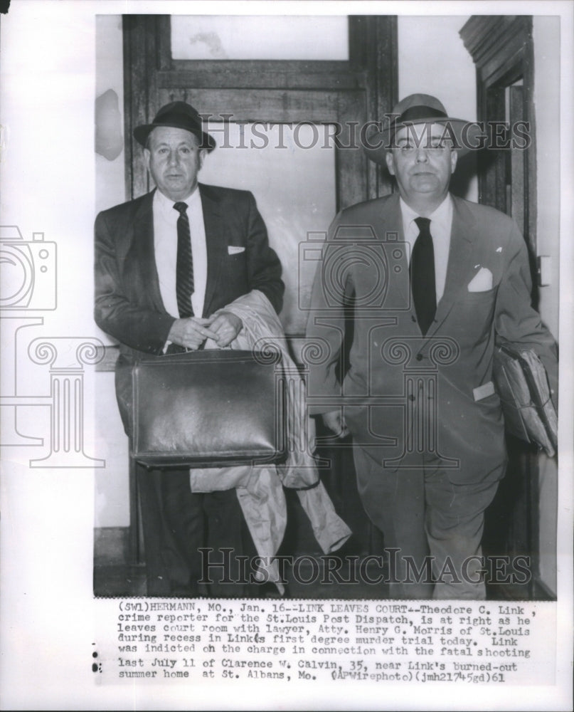 1961 Press Photo Theodore Link Morris Louis Lawyer Court Room- RSA76597-Historic Images