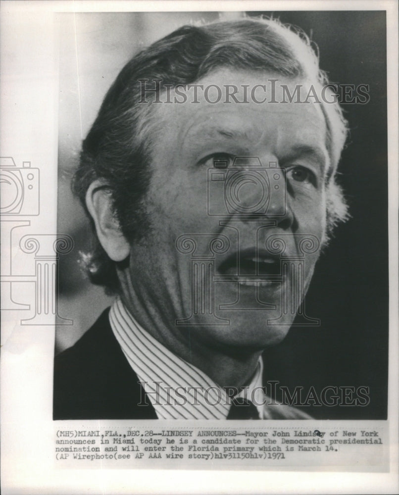 1971 Mayor John Lindsey NY Miami Democratic Presidential nomination - Historic Images