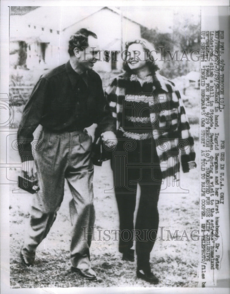 1958 Ingrid Bergman &amp; Dr. Peter Lindstrom-Historic Images