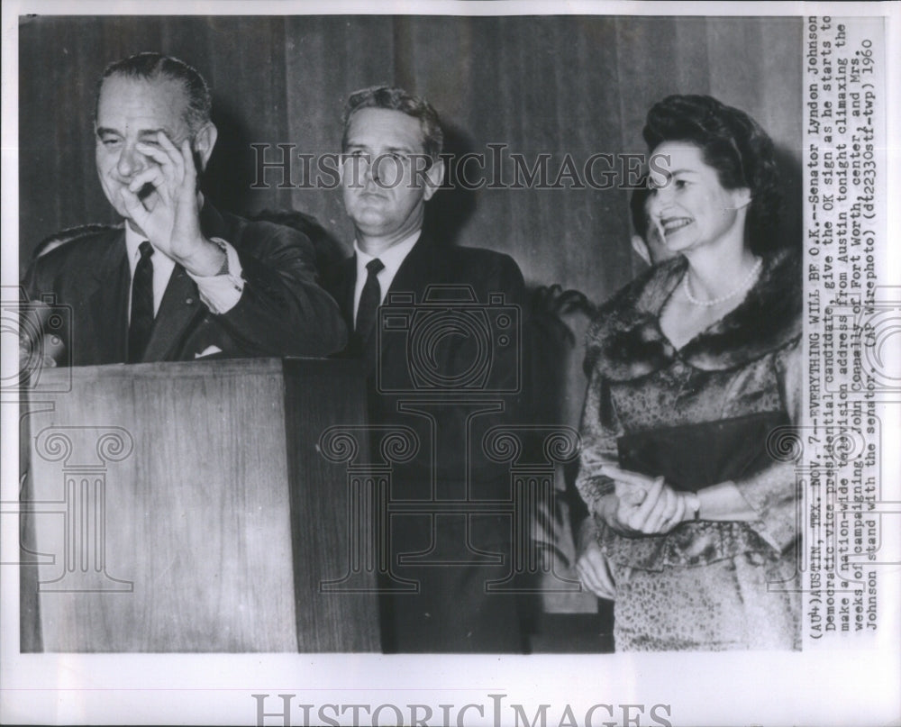 1960, Senator Lyndon Johnson Democratic Vice Presidential Candidate - Historic Images