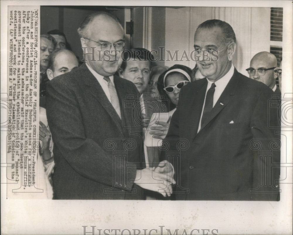 1964 President Johnson soviet Ambassador Anatoly Dobrynin - Historic Images