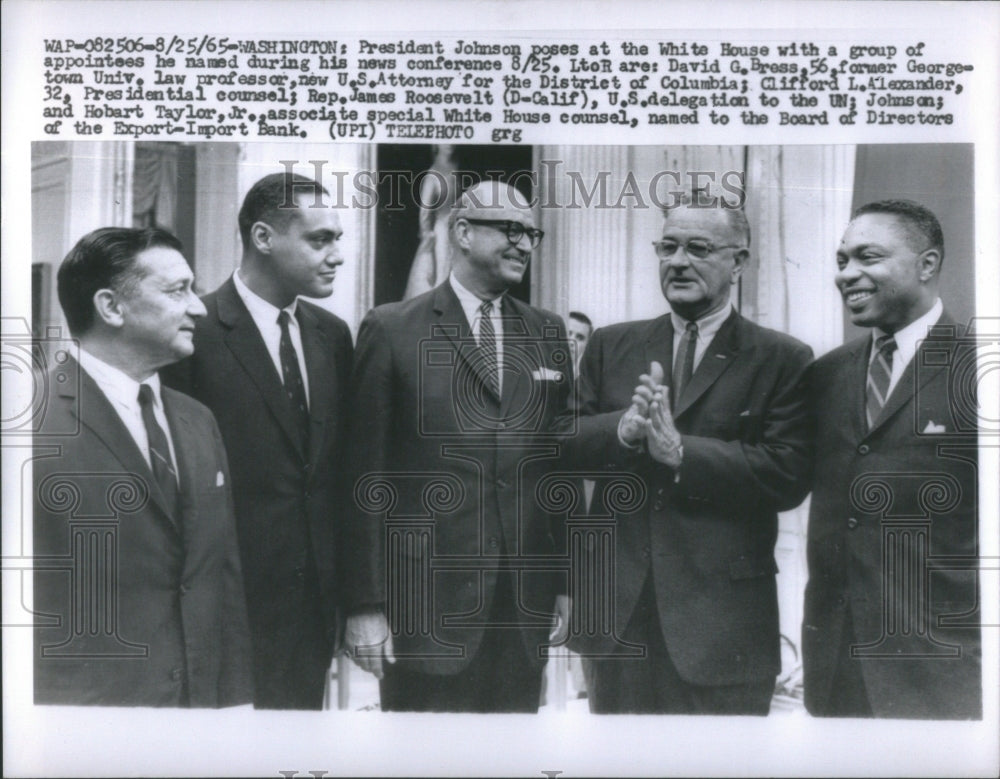 1965 President Johnson Appointees White House News Conference Bress - Historic Images