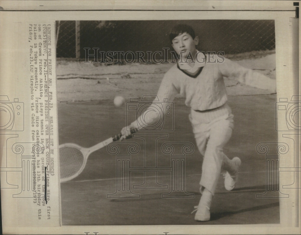 1973 Prince Hiro plays Tennis-Historic Images