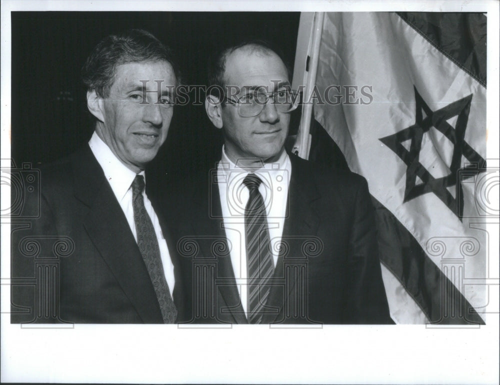 1993 Sportmart CEO Larry Hochberg And Jerusalem Mayor Ehud Olmert-Historic Images