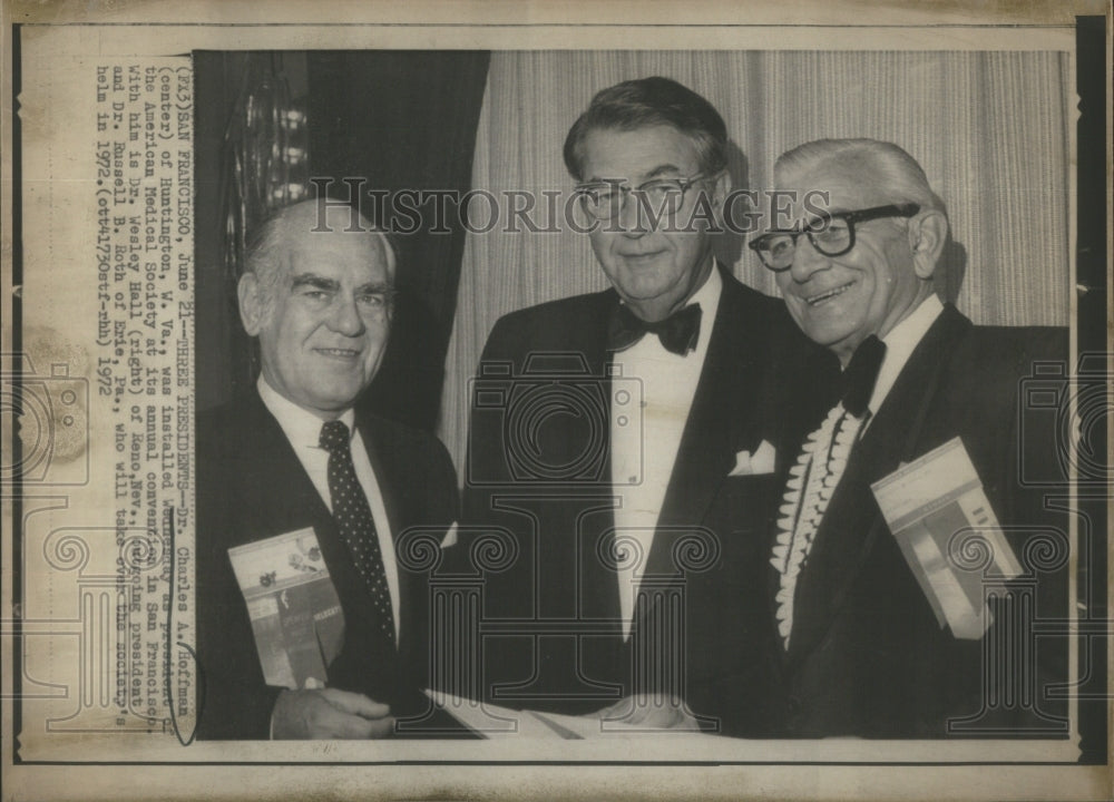 1972 Dr. Charles A. Hoffman American Medical Society President - Historic Images