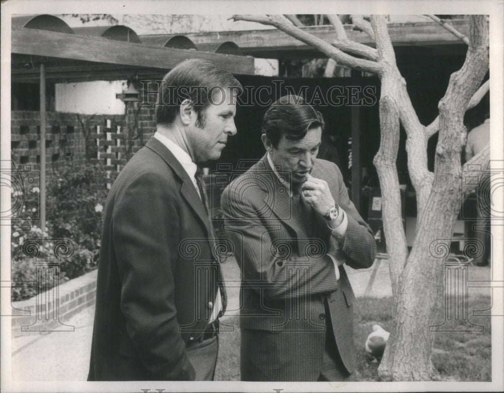 1975 Press Photo Haldeman White House Chief Staff Richard Nixon Mike Wallace - Historic Images