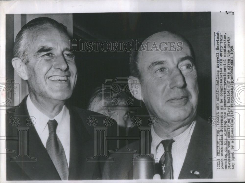 1956, William Averell Harriman Adlai Stevenson Chicago- RSA77991 - Historic Images