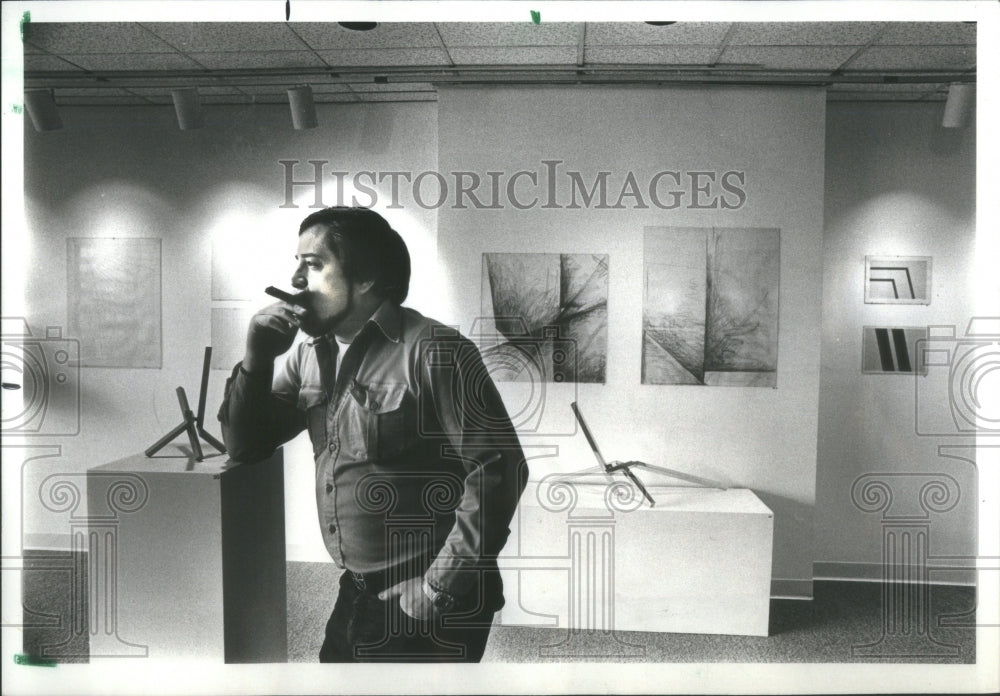 1978 Press Photo John Henry a sculptor at home in his workshop/studio - Historic Images