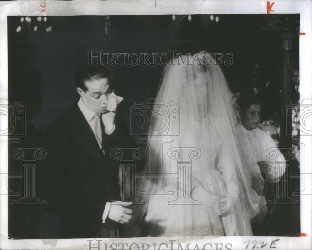 1957 Press Photo Prince Henri And Bride Duchess Marie-Therese de Wurtemberg - Historic Images