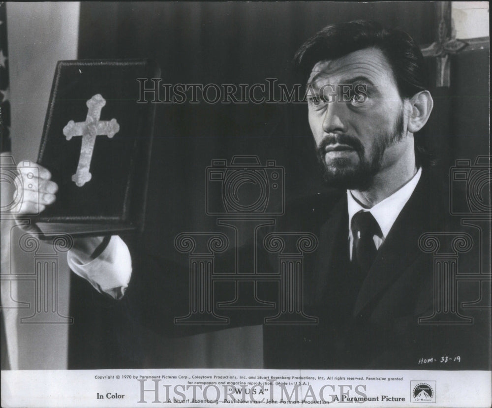 1971 Laurence Harvey as Reverend Neville Heathcliffe in &quot;WUSA&quot; - Historic Images