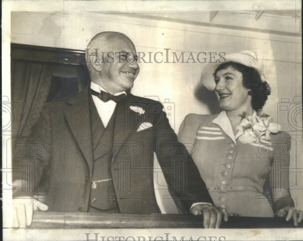 1938 Press Photo Col. Robert Guggenheim with wife Mrs. Rebecca Pollard Van Lenne - Historic Images