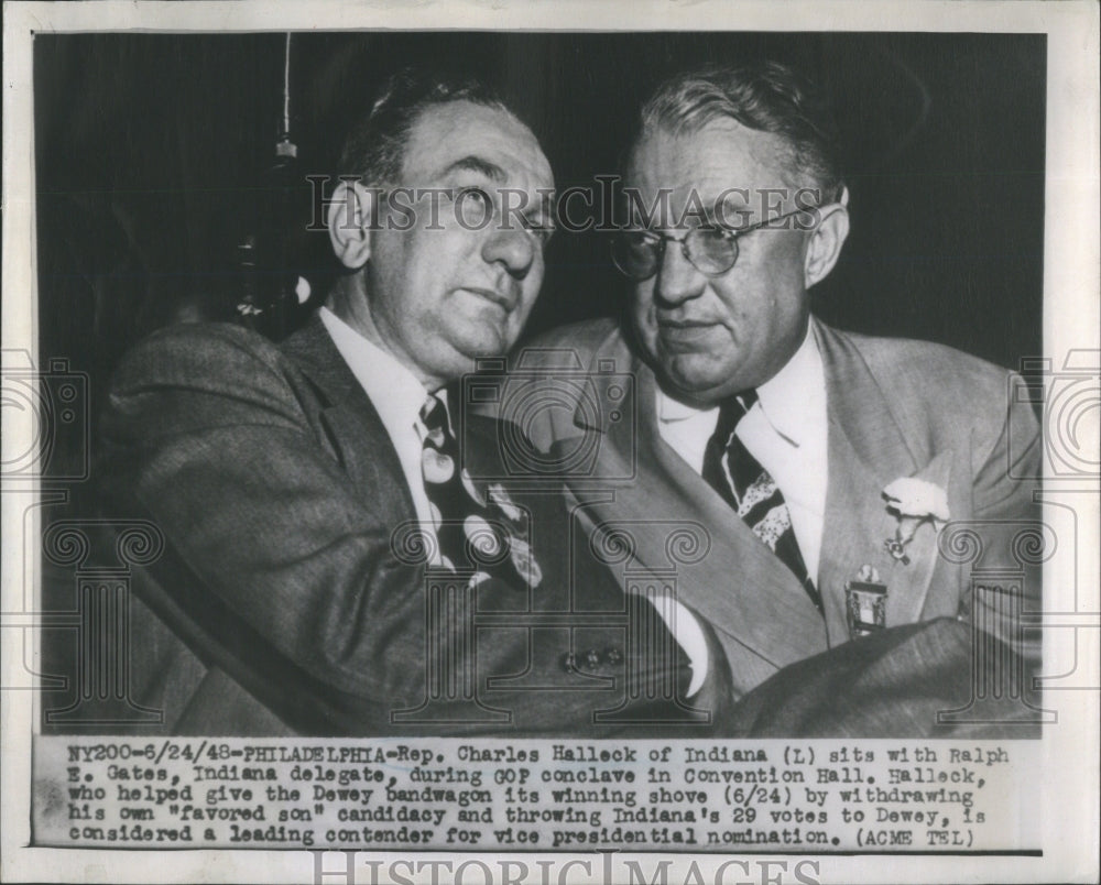 1948, GOP Conclave Representative Halleck With Gates- RSA78529 - Historic Images