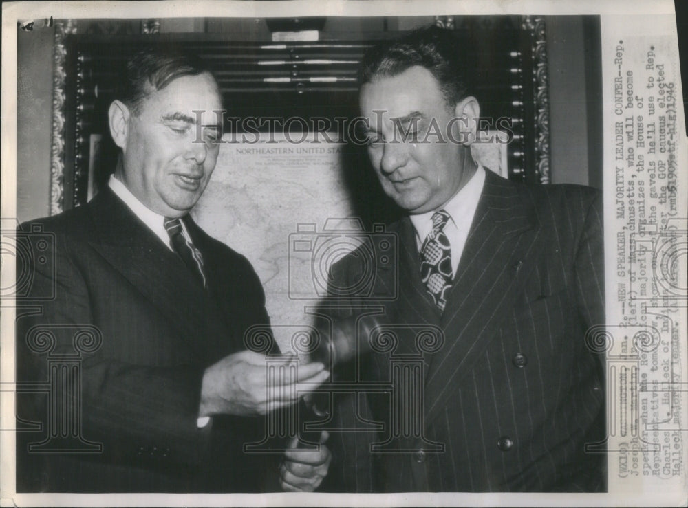 1946 Press Photo Rep. Joseph Martin new speaker of the house - Historic Images