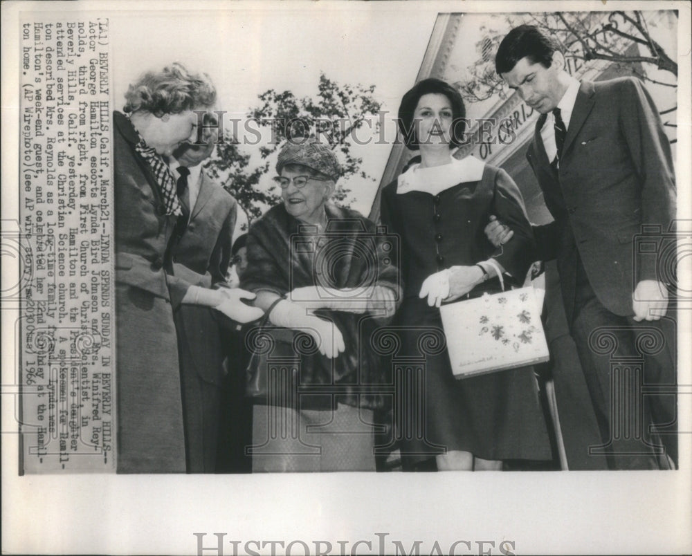 1966 Actor George Hamilton Escort Lynda Bird Johnson Reynolds Church-Historic Images