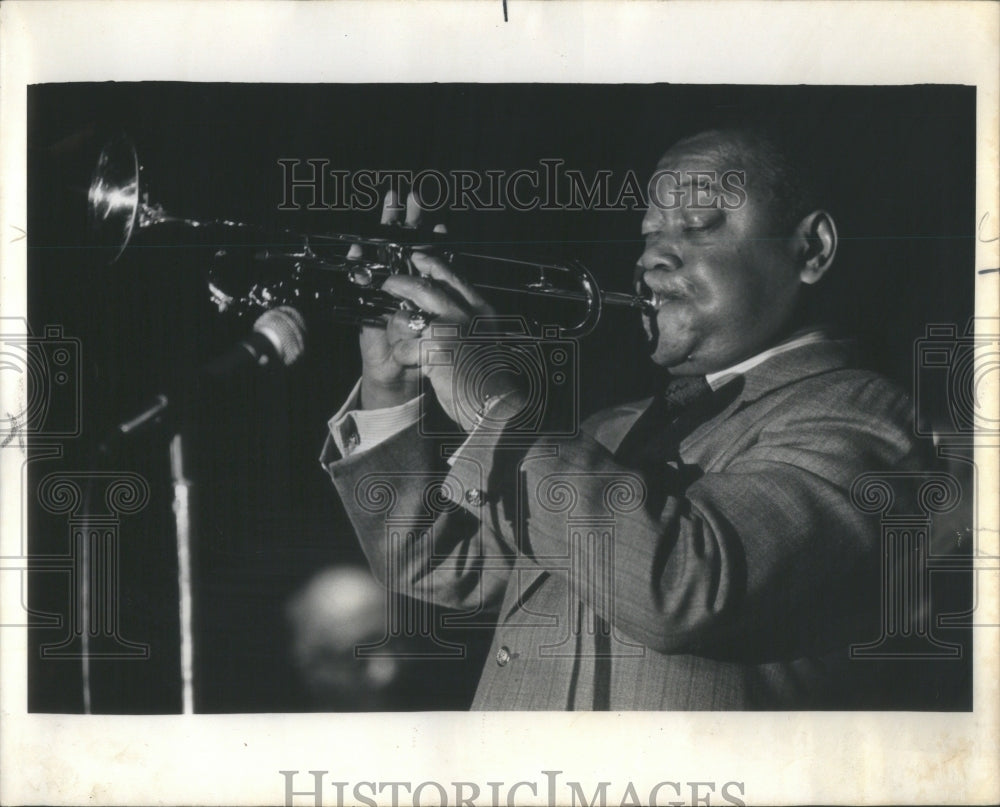 Press Photo Jonah Jones Jazz Trumpeter Swing Blue Max Regency Hyatt O&#39;Hare Music - Historic Images