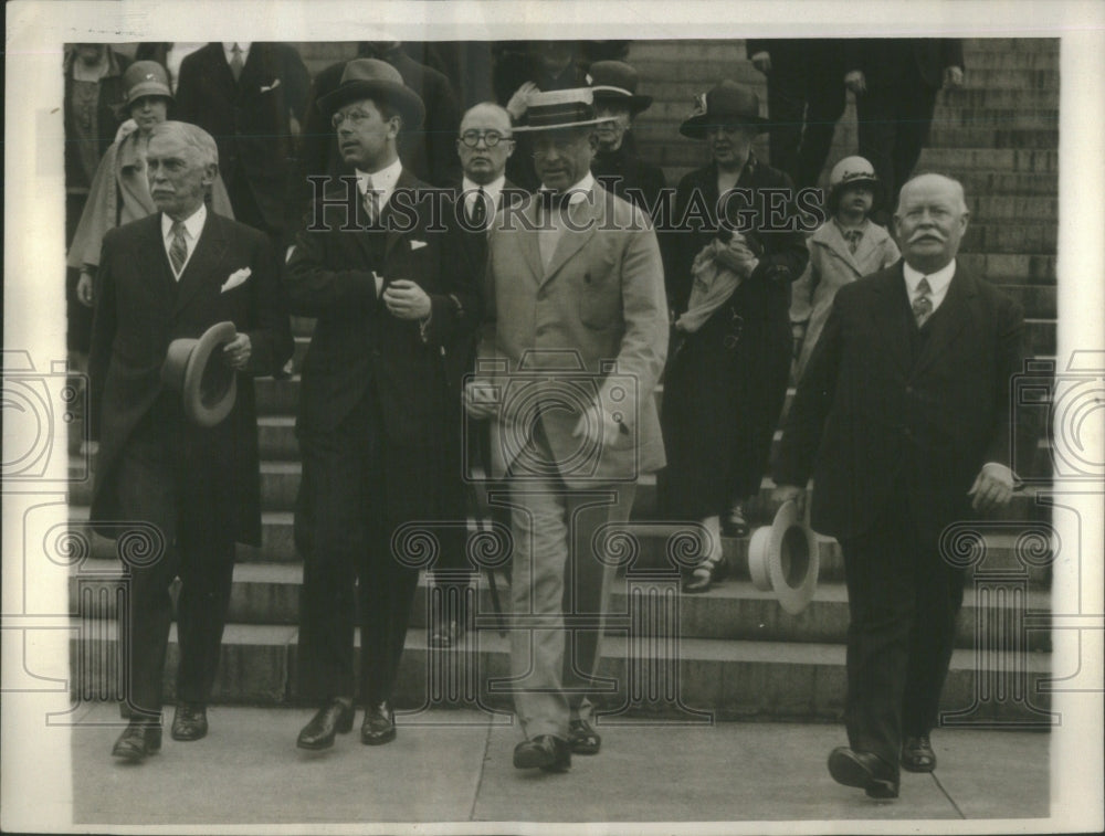 1926 Photo Crown Prince Gustavus Adolphus Of Sweden Visits Brooklyn Museum- Historic Images