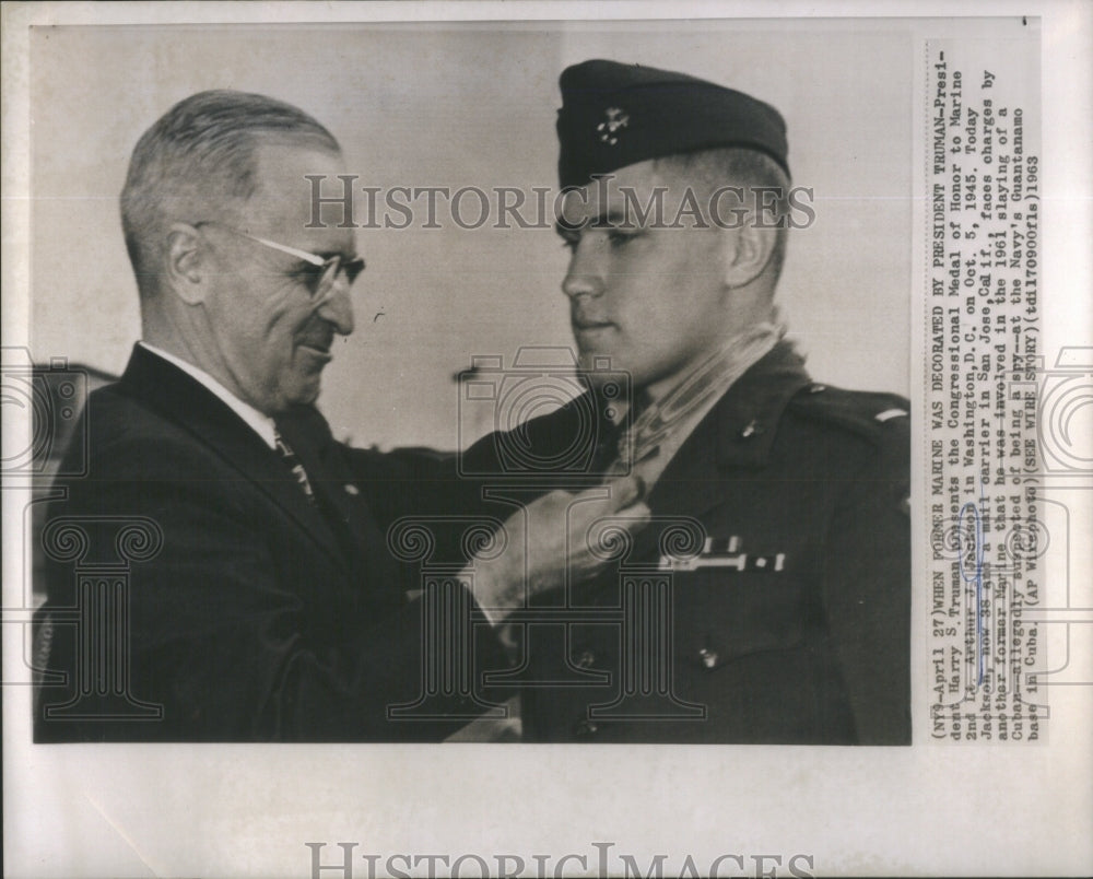 1963 Marine Arthur J. Jackson/Charged In Death of Cuban/Guantanamo - Historic Images