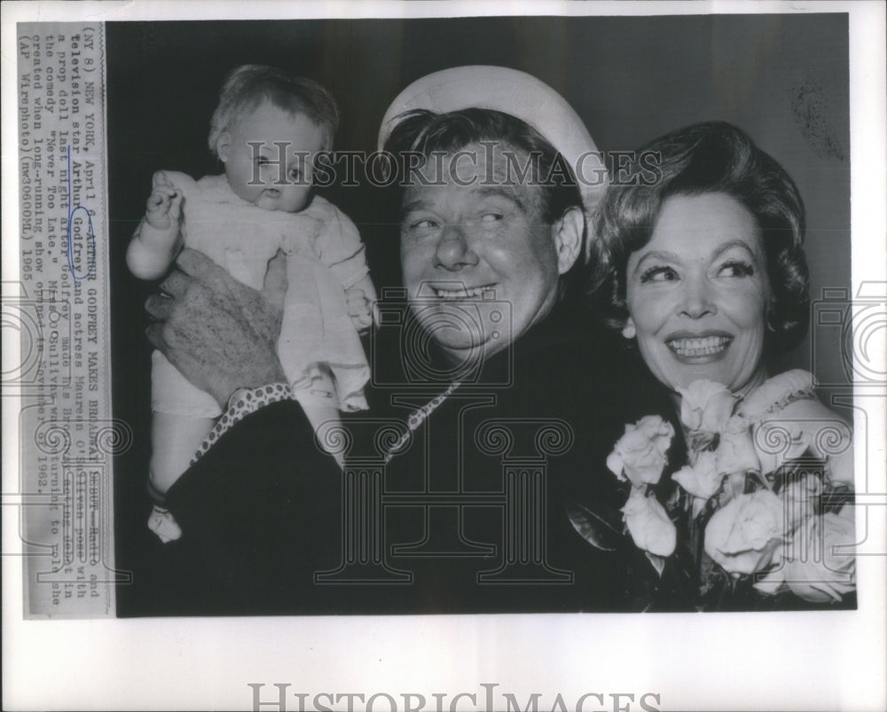 1965, Maureen O&#39;Sullivan actress Arthur Godfrey radio TV star - Historic Images