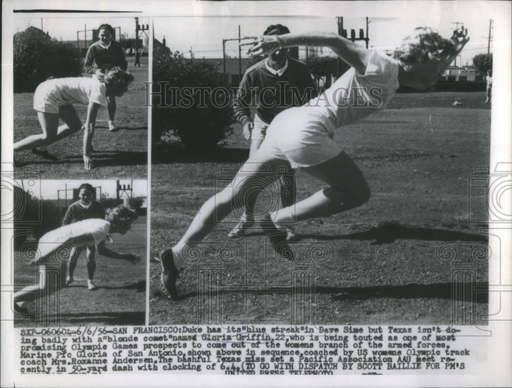 1956 Dave Sime Gloria Griffin Blue Streak San Francisco Olympic game - Historic Images