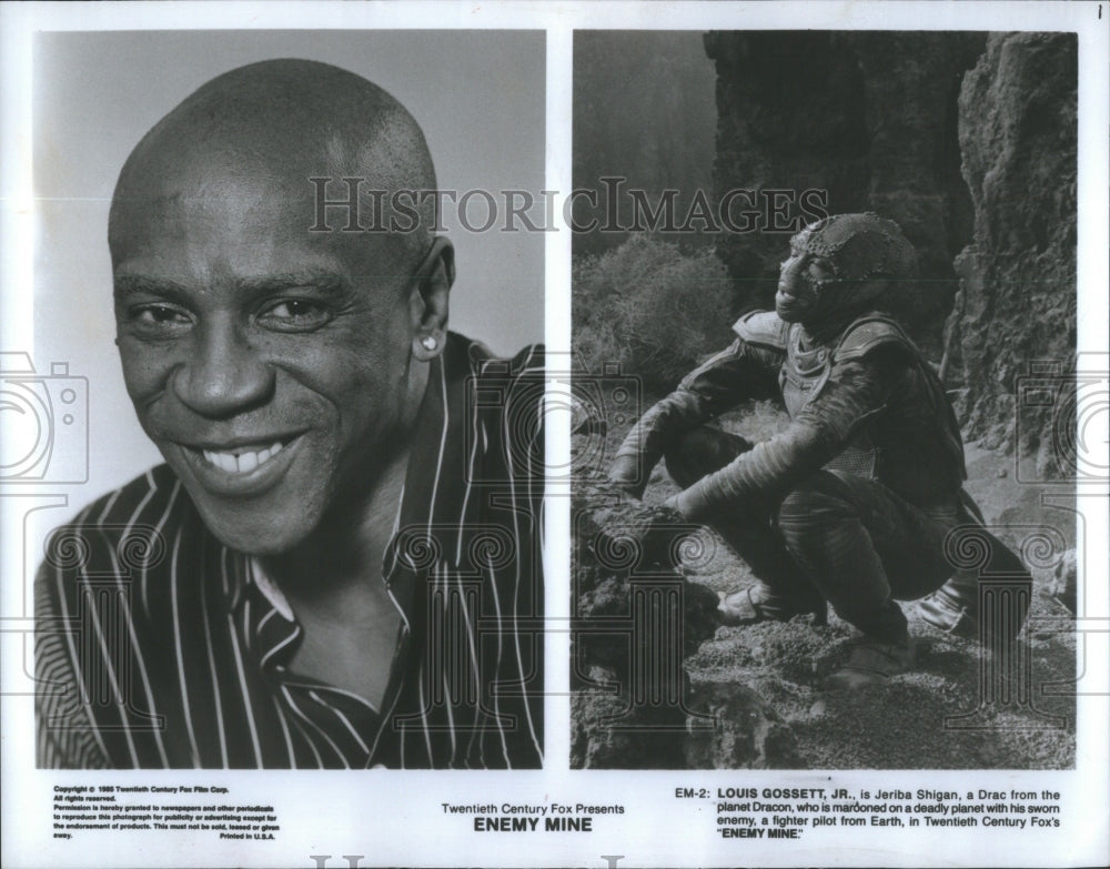 1985 Press Photo Louis Gossett Jeriba Shigan Enemy Mine- RSA79633-Historic Images