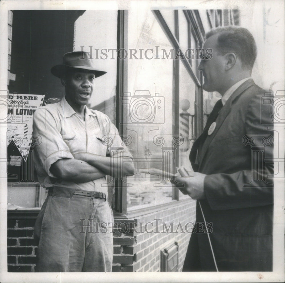 1956 Press Photo Harold Crawford George Gallup Jr freight Chicago Ellie - Historic Images