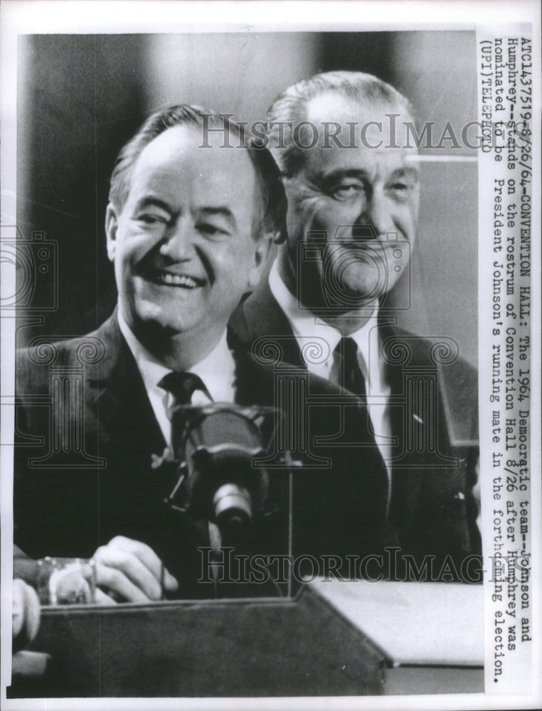1964 Johnson and Humphrey in Convention Hall - Historic Images