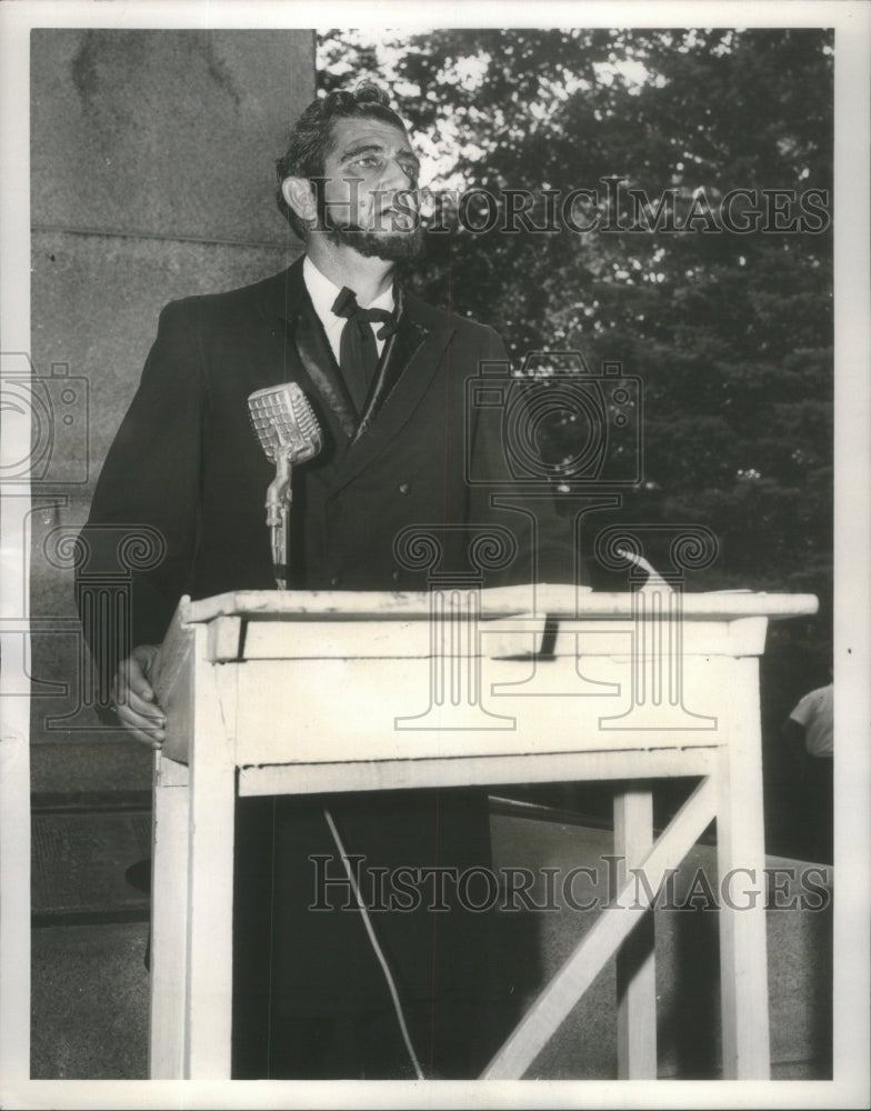 1960 Press Photo William Horsley Springfield Speech Sooville Park Oak Park - Historic Images