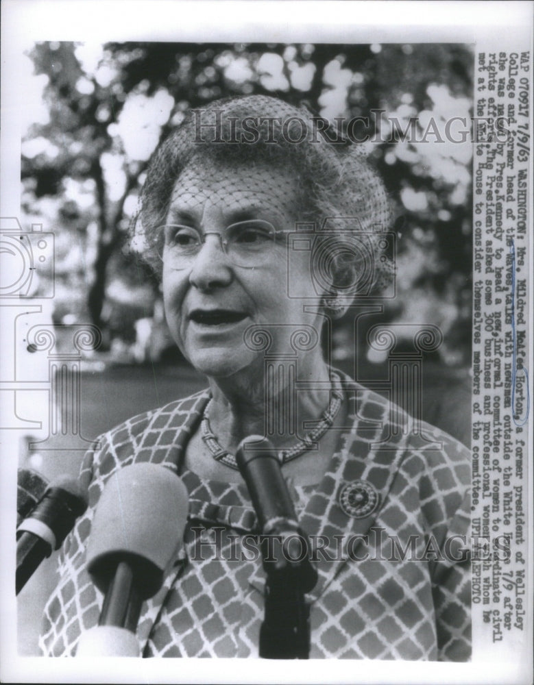 1963 Press Photo Mildred McAfee Horton Women Civil Rights Committee- RSA80075 - Historic Images