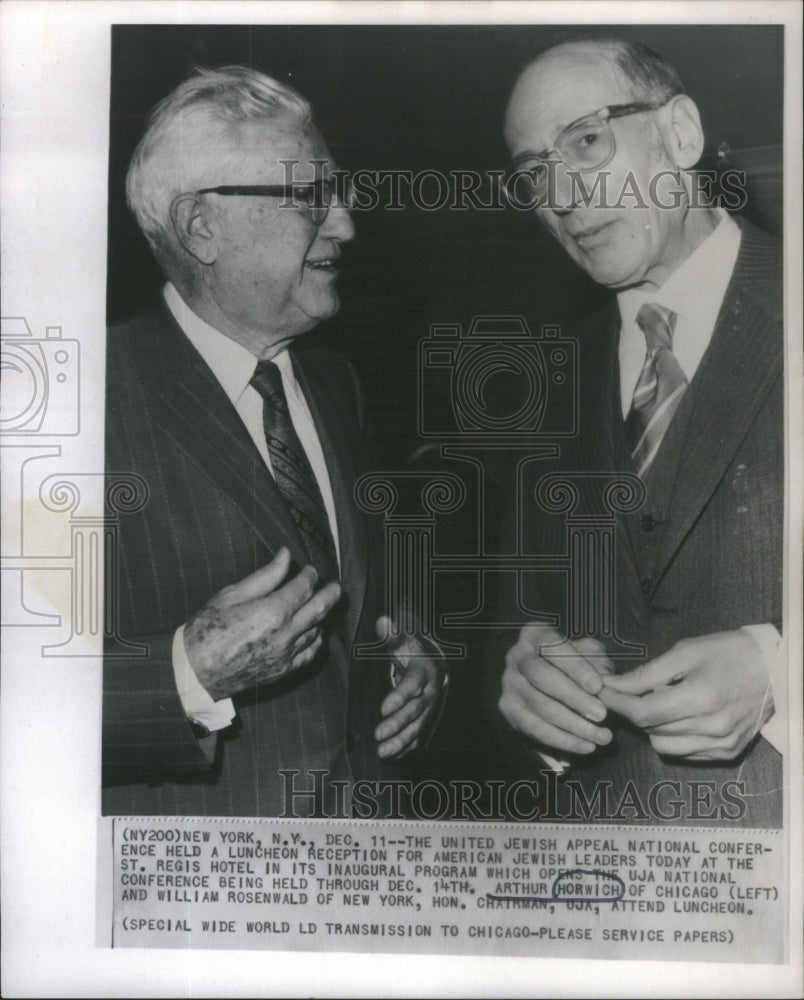 1969 Arthur Horwich William Rosenwald New York United Jewish Appeal - Historic Images