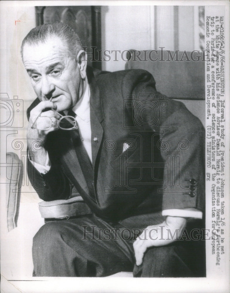 1966 Press Photo American President Lyndon B. Johnson- RSA80273 - Historic Images