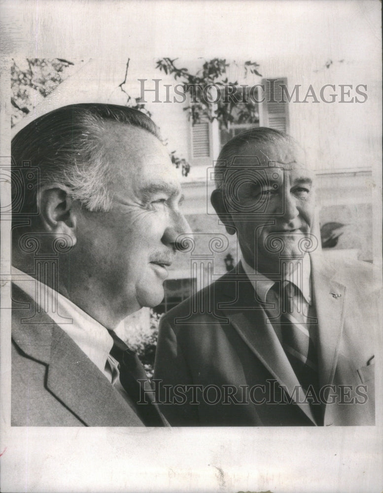 1969 Press Photo Lyndon Johnson Walter Cronkite Interview- RSA80287 - Historic Images