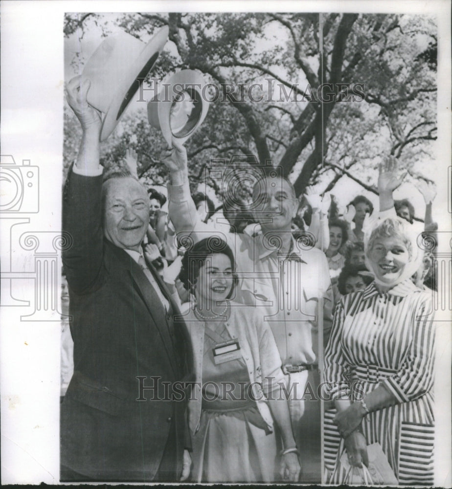 1961 Press Photo Konrad Adenauer German Chancellor Lyndon Johnson Texas Visit - Historic Images