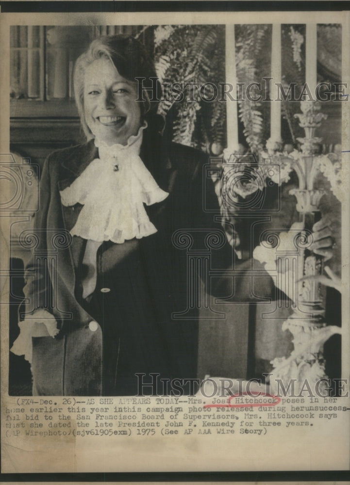 1975 Press Photo Joan Hitchcock campaign home bid San Francisco Board John - Historic Images