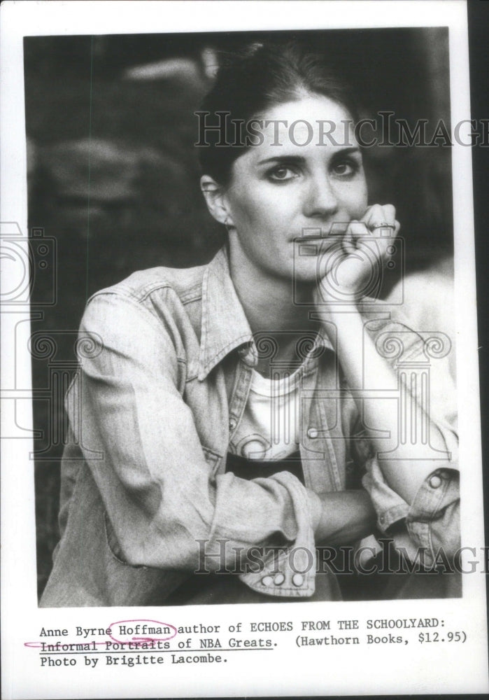 1977 Anne Byrne Hoffman author Echoes Schoolyard Portrait NBA Greats - Historic Images