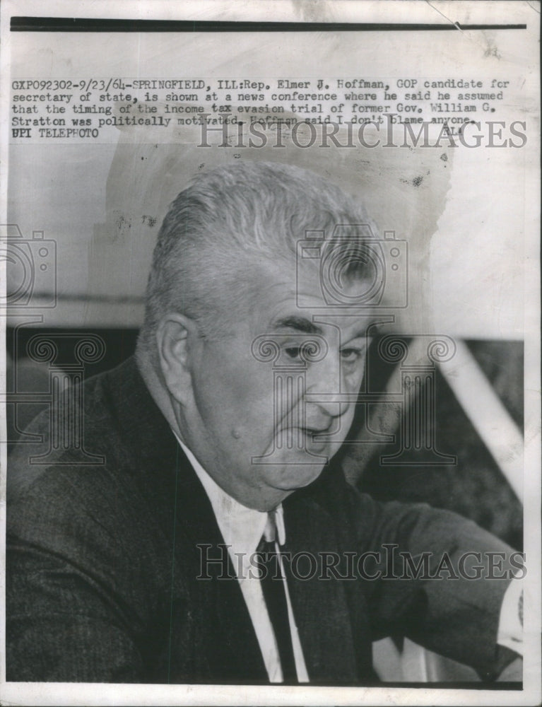 1964 Press Photo Rep Elmer Hoffman GOP candidate secretary state news conference - Historic Images