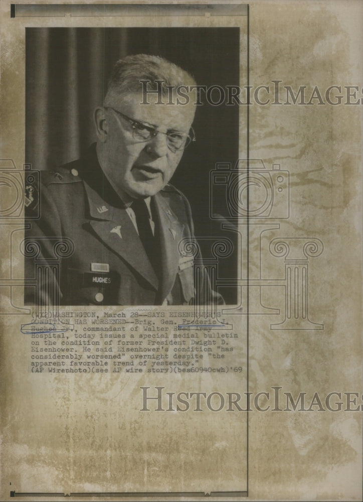 1969 Brigadier General Frederic Hughes Jr Commandant Army Hospital - Historic Images