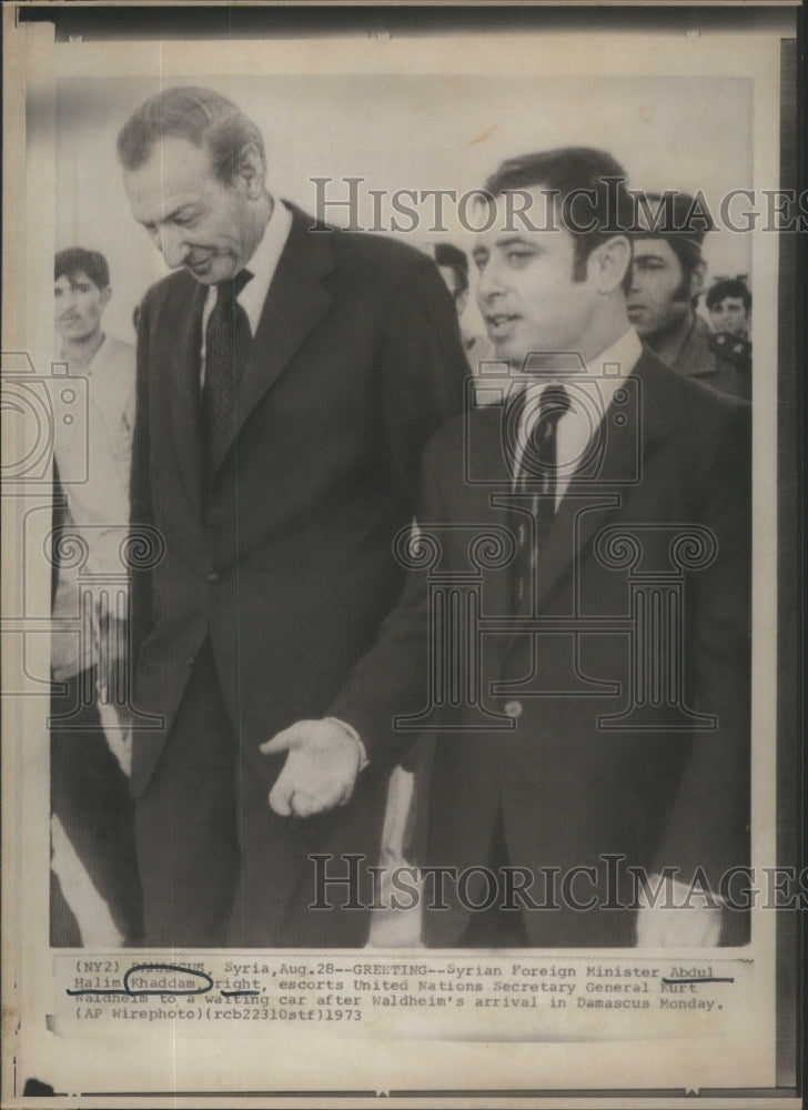 1973 Press Photo Abdul Halim Khaddam Syrian Foreign minister secretary general - Historic Images