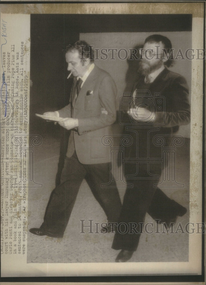 1979 American author Robert Eatz Rome court leaves lawyer - Historic Images