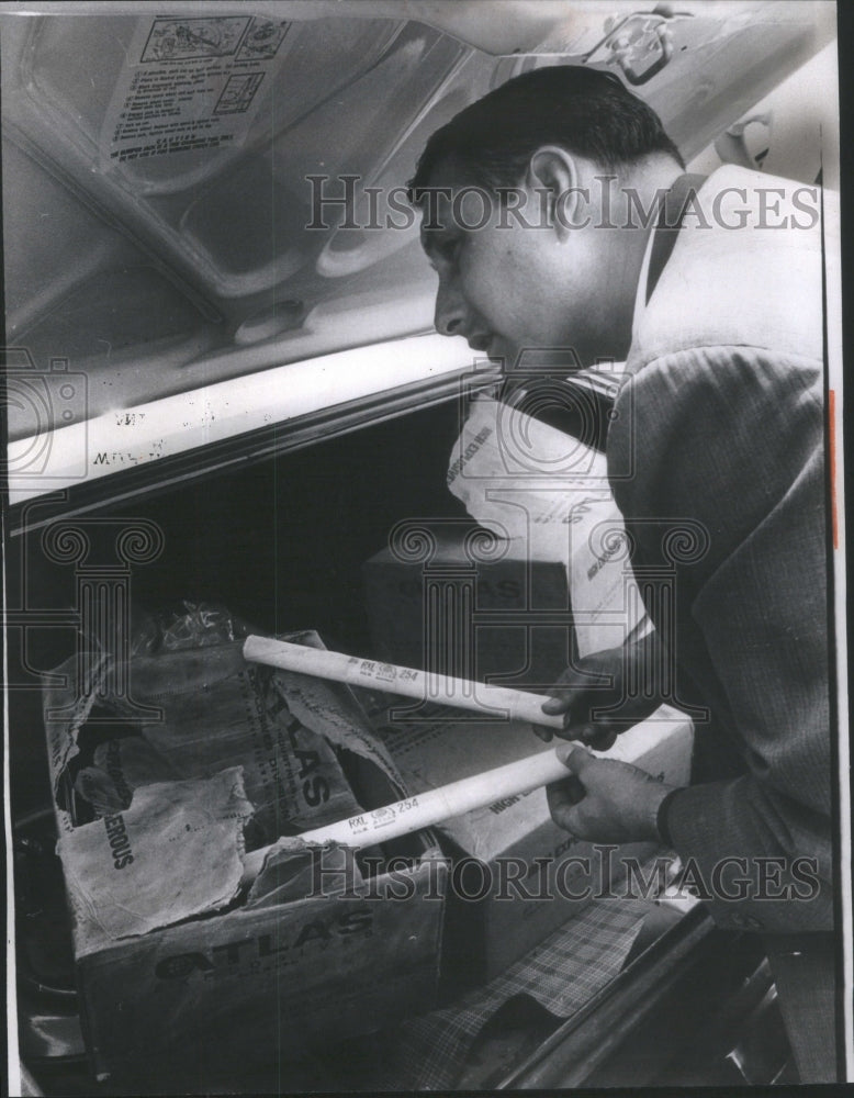 1970 Detective Frank Kasky police technician dynamite trunk  car - Historic Images