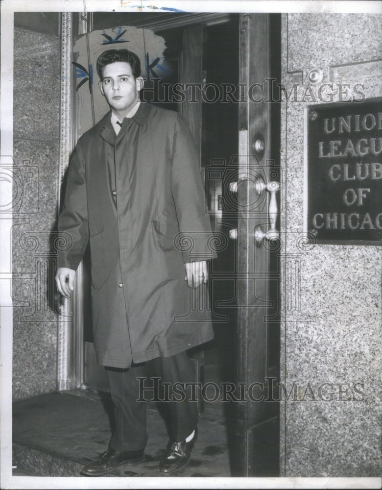 1960 Karras leaves Union League Club Statesmen policeman FBI - Historic Images